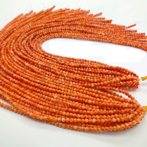 Spiny Oyster Shell Round Beads 4mm Orange/Red (Natural/High/Top Quality)