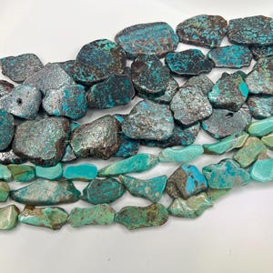 Natural Turquoise Irregular Slice 16 inches