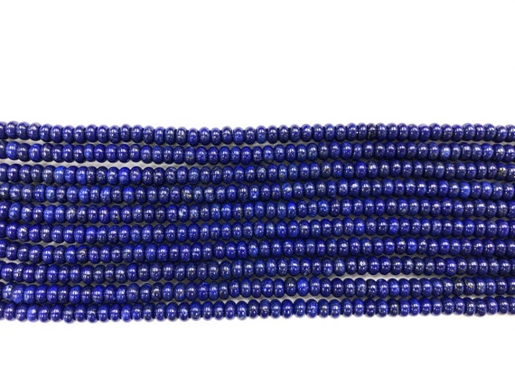 Lapis Roundel Beads 16 inches 6x3mm A/AB Quality