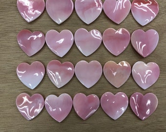 Colgante de concha reina rosa de alta calidad, sin agujero, con forma de corazón, 40/45 mm, paquete de 10 unidades