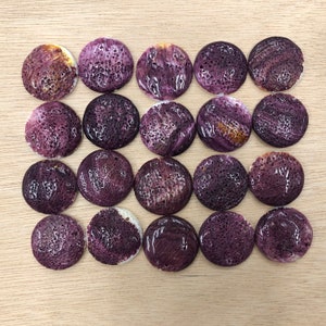 Purple Spiny Oyster Shell Round Pendant (Large/Medium 5pcs)