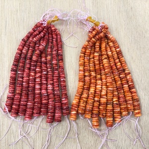 Spiny Oyster Shell Roundel / Heishi Graduated Beads 6-9mm