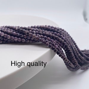 Natural Wampum Quahog Shell Round Bead 3mm/4mm