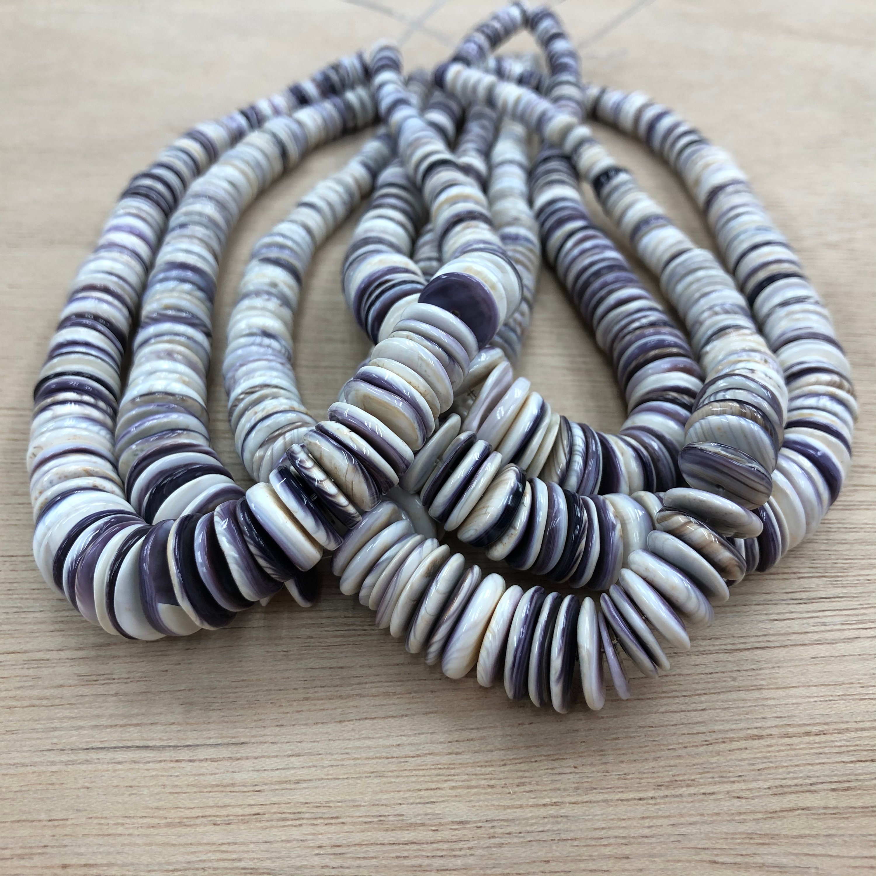 Wampum Quahog Shell Graduated Disc Strand 16 8-16mm - Etsy Hong Kong