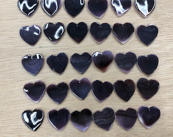 Wampum Quahog Shell Purple Heart Shape Loose Piece - 25mm