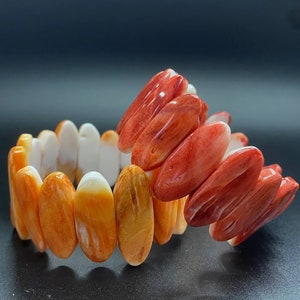 Spiny Oyster Shell Oval beads bracelet