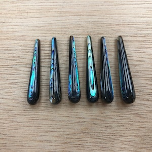 10pcs Abalone Shell Tear Drop 6x30mm to 6.5x35mm