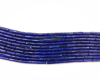 Lapis Tube Beads 16 inches 13x4mm
