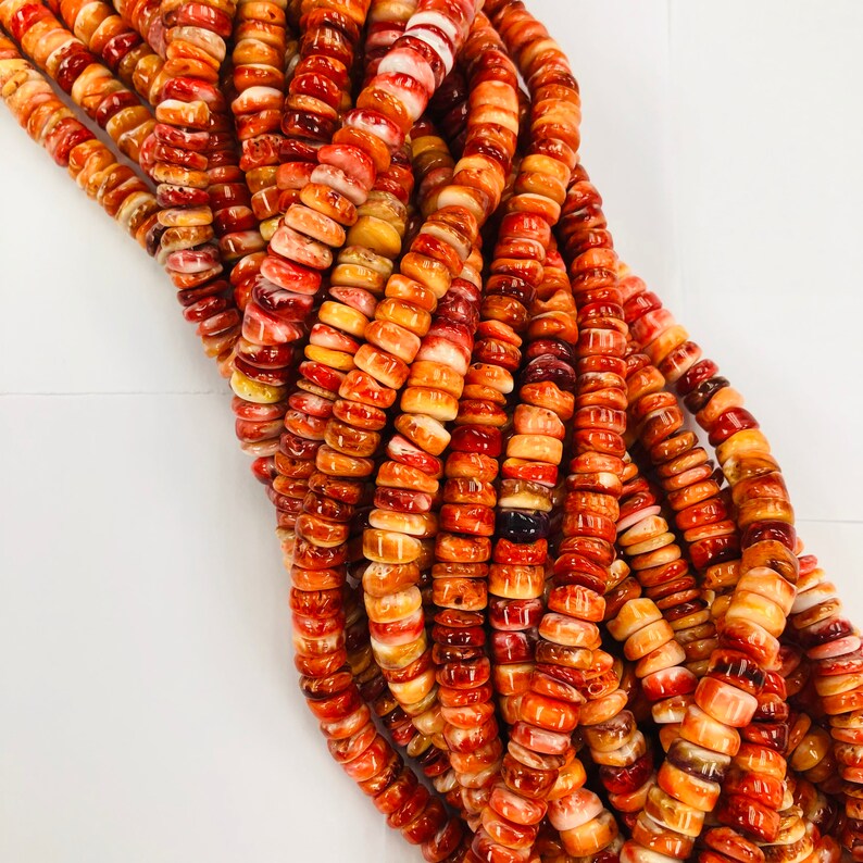 Spiny Oyster Shell Roundelle Chip Strand 9mm 16