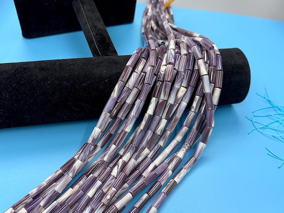 CLEARANCE SALE!! Natural Wampum Quahog Shell Tube Strand 16 inches 6x13mm