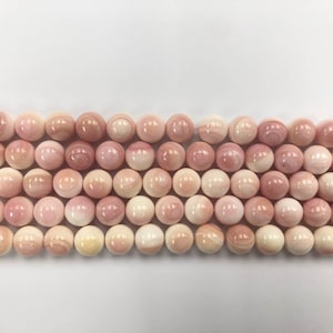 Pink Conch Shell Round Beads 10mm 16 inches