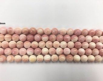 Pink Conch Shell Round Beads 10mm 16 inches