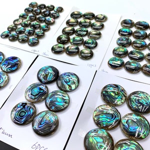 Natural Abalone Shell Round Cab 6mm 8mm 10mm 12mm 15mm 18mm 25mm 30mm
