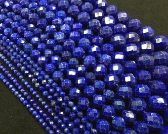 Natural Lapis Fancy Cut Beads Strands 3-12mm