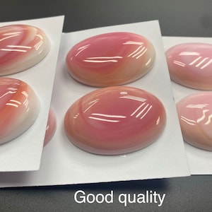 Pink Queen Conch Shell Oval Cabs 28x40mm (4pcs)