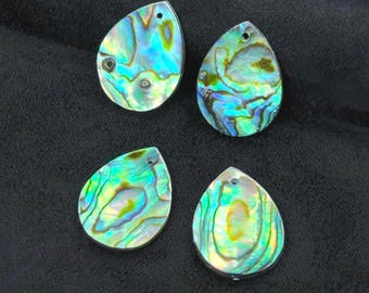 Natural Abalone Shell Pear Pendant 15x20mm