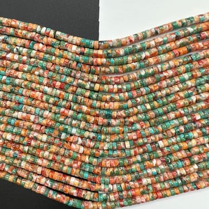 Natural Mixed Turquoise Spiny Oyster Heishi Beads 4mm/5mm 16 inches