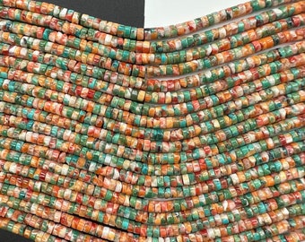Natural Mixed Turquoise Spiny Oyster Heishi Beads 4mm/5mm 16 inches