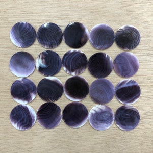 No hole Wampum Quahog Shell Pendant Round loose piece 30mm