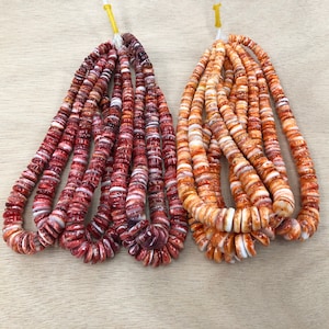 Spiny Oyster Shell Graduated Round Disc 8-18mm (Orange/Red)