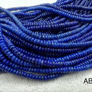 Lapis Roundel Beads 16 inches 6x3mm A/AB Quality image 6