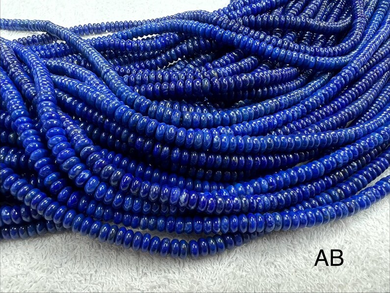 Lapis Roundel Beads 16 inches 6x3mm A/AB Quality image 6