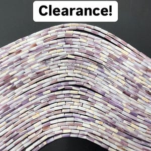 CLEARANCE SALE!! Natural Wampum Quahog Shell Tube Strand 16 inches 4x8-9mm
