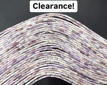 CLEARANCE SALE!! Natural Wampum Quahog Shell Tube Strand 16 inches 4x9mm