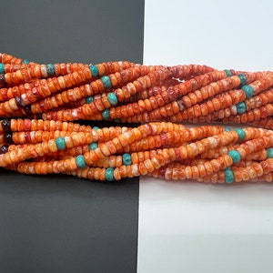 Natural mixed color Spiny Oyster Shell turquoise Rondelle Beads 6mm/8mm 16 inches