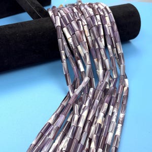 CLEARANCE SALE!! Natural Wampum Quahog Shell Tube Strand 16 inches 6x13mm image 2