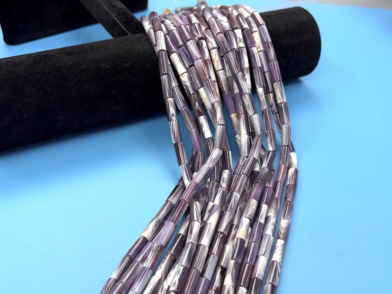 CLEARANCE SALE!! Natural Wampum Quahog Shell Tube Strand 16 inches 6x13mm image 2