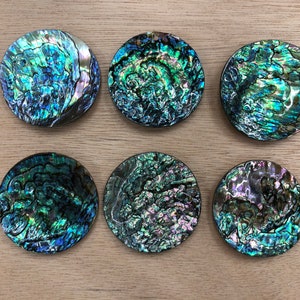 6pcs Abalone Shell Round Pendant 50-57m
