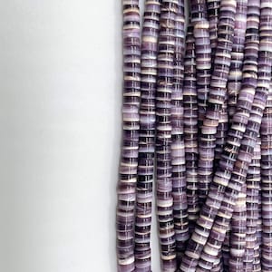 High Quality Wampum Quahog Shell Heishi 5mm strand 16&quot;