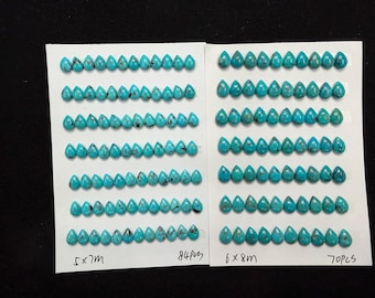 Natural Turquoise Teardrop Cab 5x7mm 6x8mm