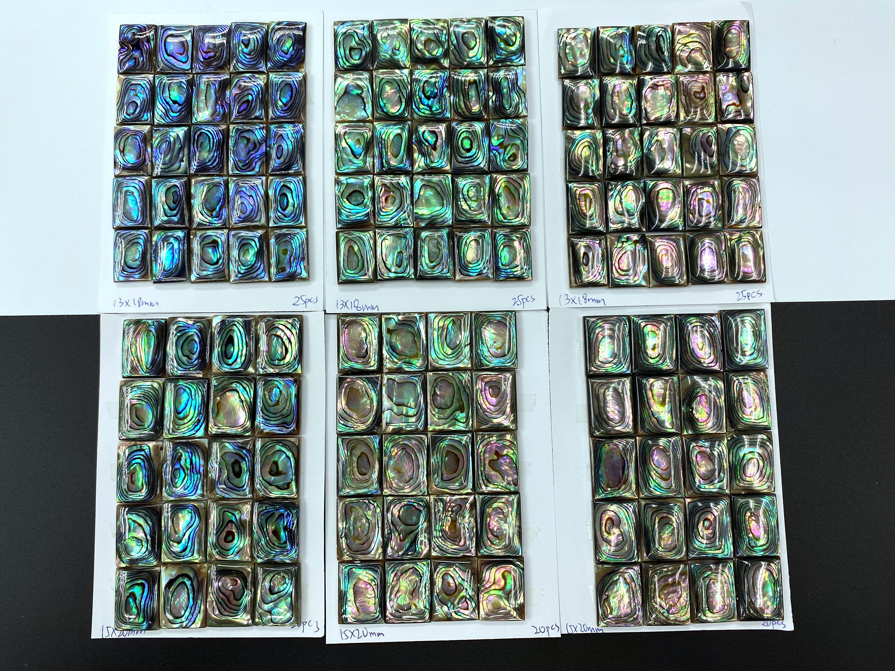 Natural Abalone Shell Rectangle Cabochons 7x14mm 7x15mm 8x10mm 8x16mm ...