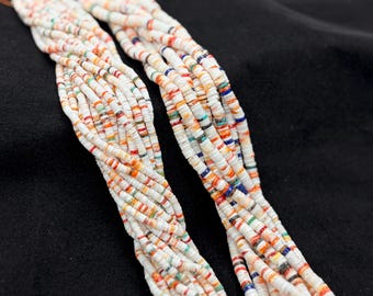 Multicolor Natural Spiny Oyster with Turquoise Lapis Heishi Beads 3mm/4mm/6mm 16 inches