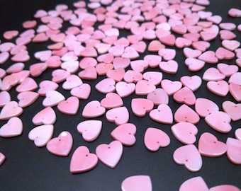 Natural Pink Queen Conch Shell Heart Shape Pendant 15mm~50mm