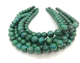 Chrysocolla Round Beads 12mm Strand 16 inches