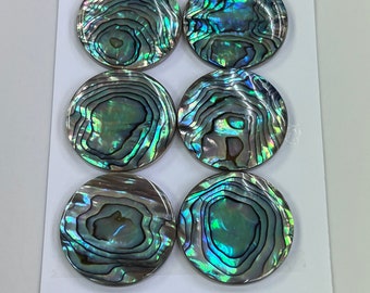 Natural Abalone Shell Round Cab 30mm 35mm