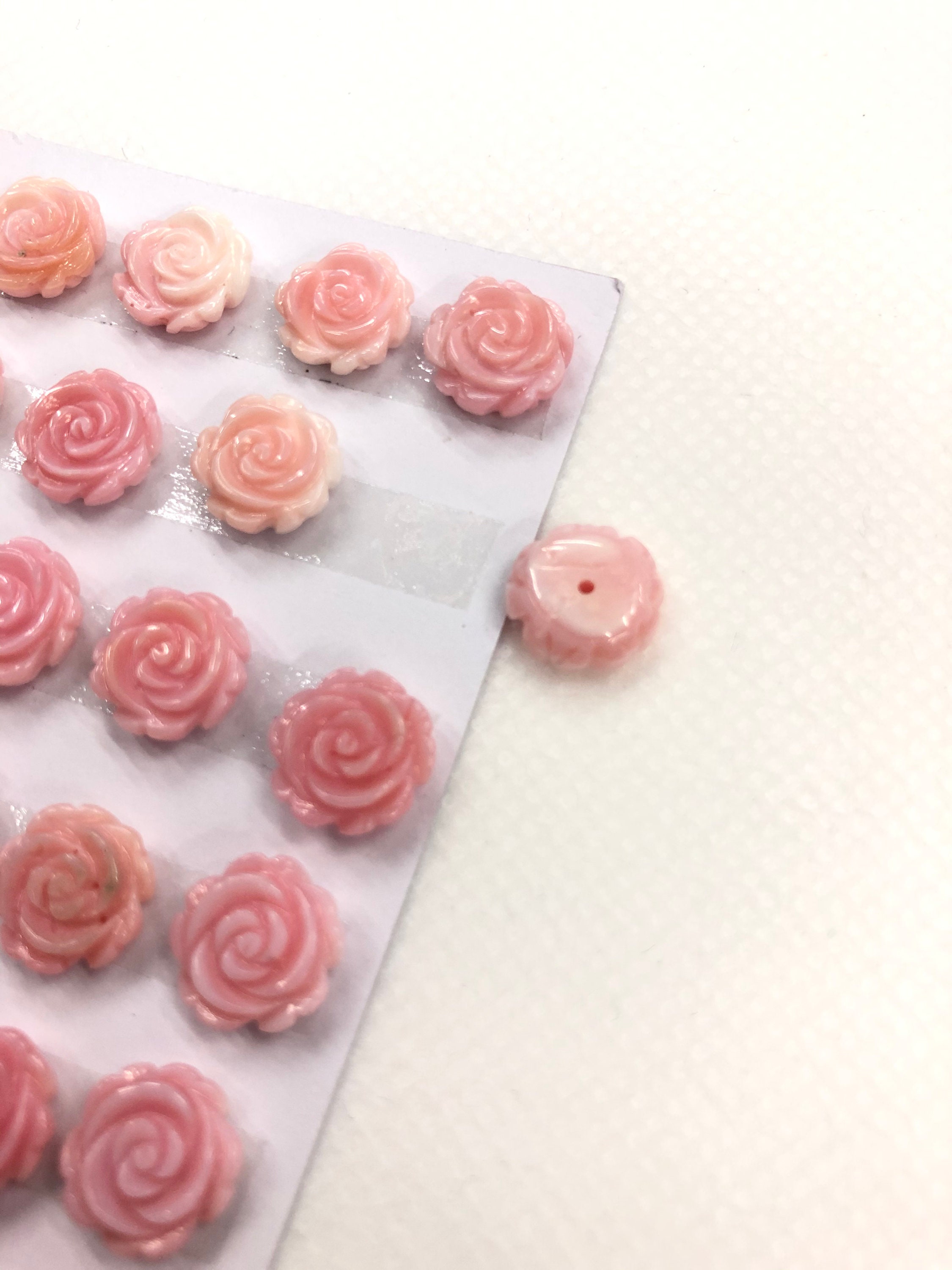 Conch Shell Roses Pink Queen Conch Shell Rose Half Drilled 10mm 12mm 15mm 18mm - Etsy Canada