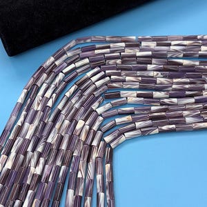 CLEARANCE SALE!! Natural Wampum Quahog Shell Tube Strand 16 inches 6x13mm image 3
