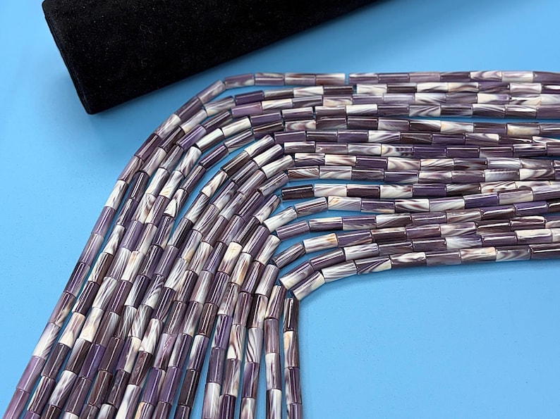 CLEARANCE SALE!! Natural Wampum Quahog Shell Tube Strand 16 inches 6x13mm image 3