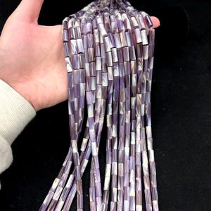 CLEARANCE SALE!! Natural Wampum Quahog Shell Tube Strand 16 inches 6x13mm image 4