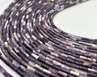 High Quality Natural Wampum Quahog Shell Tube Strand 4x9mm 16"inches