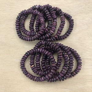 Purple Spiny Oyster Shell Bracelet Top Quality Rondelle 10mm 12mm