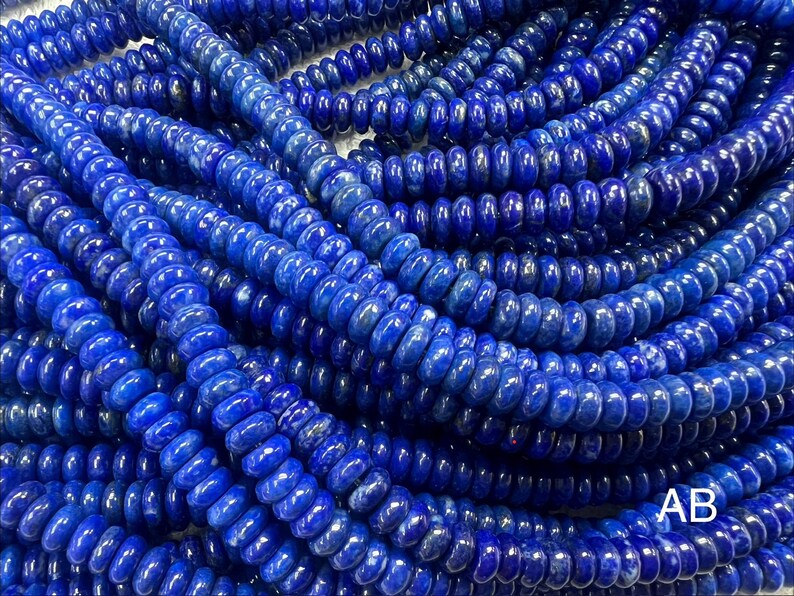 Lapis Roundel Beads 16 inches 6x3mm A/AB Quality AB Quality