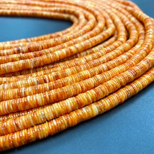 Natural Spiny Oyster Shell Heishi beads 6mm 16 inches