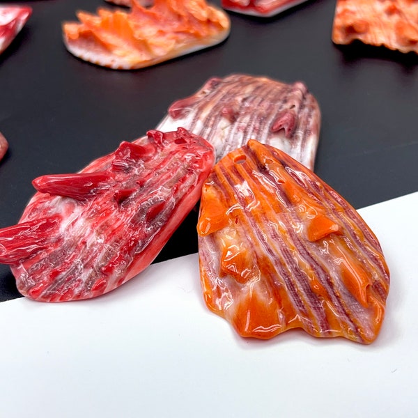 Colgante de drusa de concha de ostra espinosa natural, pieza suelta, talla única