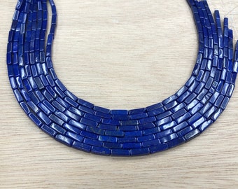 Lapis Rectangle Tube Beads 16 inches 4x13mm A Quality