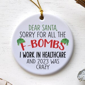 Healthcare Worker Christmas Ornament Funny Staff Appreciation Gift Physician Doctor Nurse Holiday Bulk Employee Thank You Gift Christmas